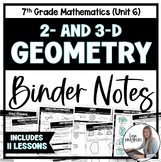 Geometry - 7th Grade Math Binder Notes Unit Bundle