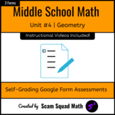 Geometry 7th Grade Self-Grading Google Forms Bundle