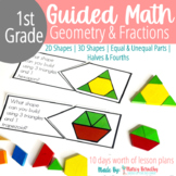 Geometry and Fraction Activities  | 1st Grade Guided Math