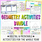 Geometry Activities Bundle Digital and Print Activities