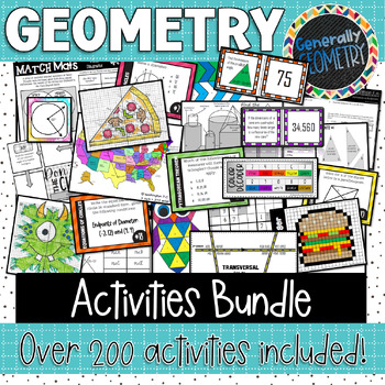 Preview of Geometry Activities Bundle - Lines - Angles - Triangles - Circles