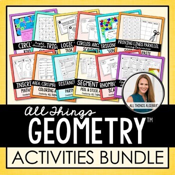 Preview of Geometry Curriculum: Activities Bundle | All Things Algebra®