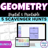 Geometry Activities Scavenger Hunts Digital and Printable BUNDLE