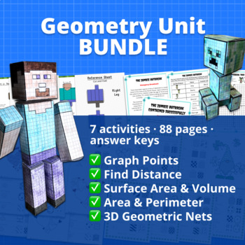 Preview of Geometry Activity BUNDLE | 6th Grade Math | Surface Area, Volume, Nets