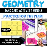 Geometry Activity Bundle - Task Cards, Puzzles, Flash Cards, etc!