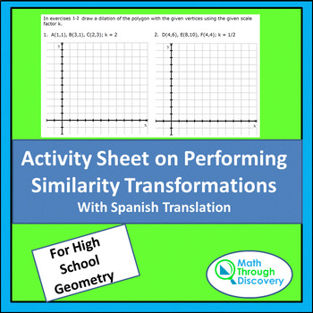 Preview of Geometry - Performing Similarity Transformations Activity Sheet