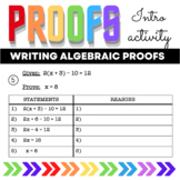 Geometry Algebraic Proofs Worksheet Introduction to Proof