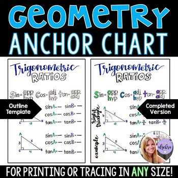 Preview of Geometry Anchor Chart - Trigonometric Ratios Sine, Cosine, Tangent Poster