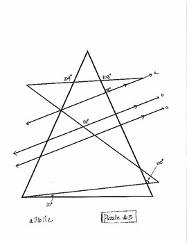 Geometry: Angle Puzzles Involving Parallel Lines Cut by Transversals