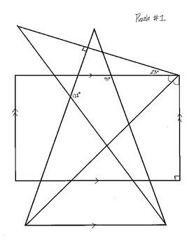 Geometry: Angle Puzzles involving Parallel Lines cut by Transversals III