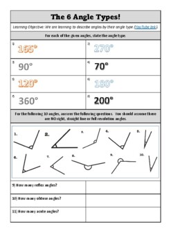 Using only a ruler, draw an acute angle, a right angle and an obtuse angle  in your notebook and name them.