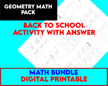 Preview of Geometry (Angles, Area Shapes, Perimeter, Volume, ...) Back to School Activity