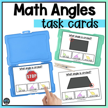 Preview of Math Centers Geometry Shapes Identifying Angles Task Cards Special Education