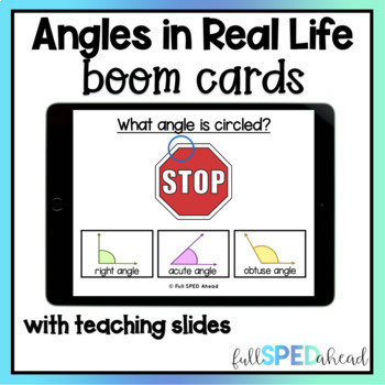Preview of Geometry Classifying Angles in Shapes Boom™ Cards Activity for Special Education