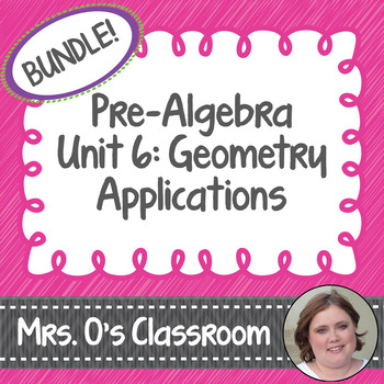 Preview of Geometry Applications Unit: Notes, Homework, Quizzes, Study Guide, & Test