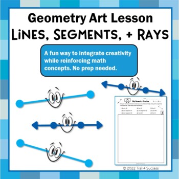 Preview of Points, Lines, Segments, and Rays Geometry Art Design Activity Worksheet