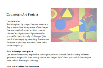 Preview of Geometry Art Project (Perimeter & Area)