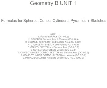 Preview of HS [Remedial] Geometry B UNIT 1: Formulas; Sketches (5 worksheets; 7 quizzes)