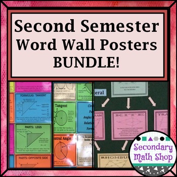Preview of Geometry 2nd Semester Wall Posters Complete Bundle!