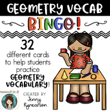 Geometry BINGO! 32 Different Cards!!! Practice Math Vocab!