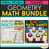 Geometry BUNDLE | Spiral Review, Games & Quizzes for the E