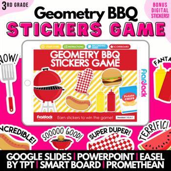 Preview of 3rd Grade Geometry Math Review Game | Easel Google Slides PowerPoint Smart Board