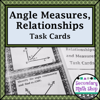 Preview of Angle Relationships and Measures (Beginning Concepts) Task Cards