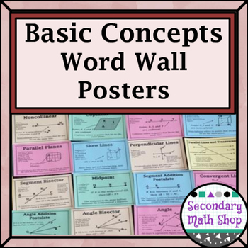 Preview of Beginning Concepts Word Wall Posters