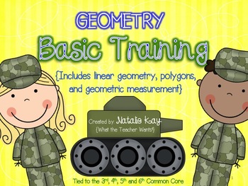 Preview of Geometry Basic Training - Common Core - Linear, Polygons, 3D Shapes, Measurement