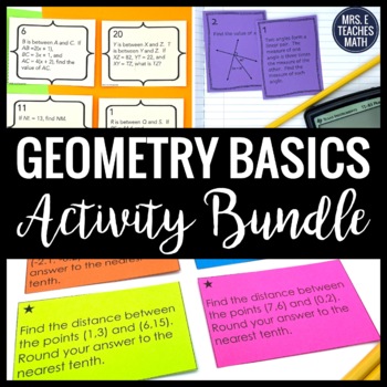 Preview of Geometry Basics Activity Bundle