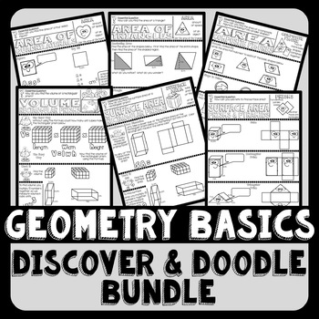 Preview of Geometry Basics Discover and Doodle Bundle