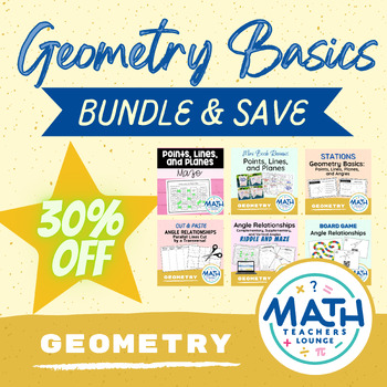 Preview of Geometry Basics - Points, Lines, Planes, and Angles Activity Bundle
