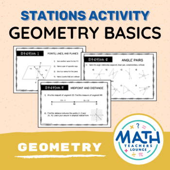 Preview of Geometry Basics Stations Activity - Points Lines and Planes