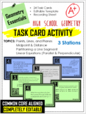 Geometry Basics TASK CARDS (Midpoint, Distance, Partitioni