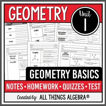 Preview of Geometry Basics (Geometry Curriculum - Unit 1) | All Things Algebra®