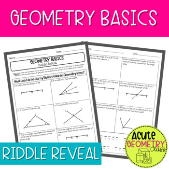 Geometry Basics Intro To Geometry Worksheet Self Checking Riddle Activity