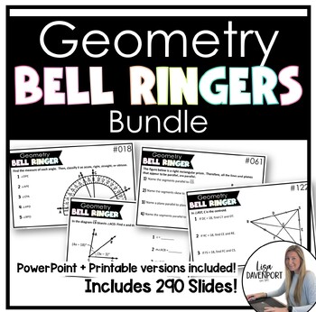 Preview of Geometry Bell Ringers Bundle for the Entire Year