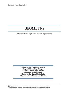 Preview of Geometry Big Ideas Aligned Chapter 9 Student Notes