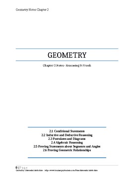 Preview of Geometry "Big Ideas" aligned Student Notes- Chapter 2