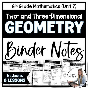 Preview of Geometry Binder Notes Bundle for 6th Grade Math