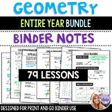 Geometry Binder Notes Bundle for the Entire School Year