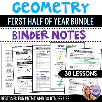 Preview of Geometry Binder Notes - First Half of the Year Bundle