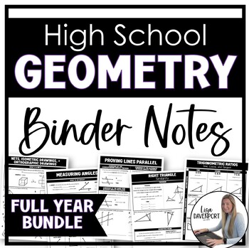 Preview of Geometry Notes - Full Year Bundle of Printables | Binder Guided Notes