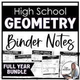 Geometry Notes - Full Year Bundle of Printables | Binder G