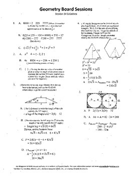 Preview of Geometry Board Session 14,SAT,ACT,hexagon,tangent circles,trapezoids