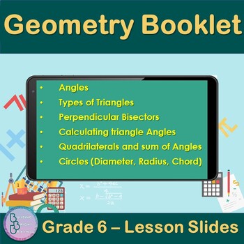 Preview of Geometry Booklet | 6th Grade PowerPoint Lesson Slides Triangles Circles Medians