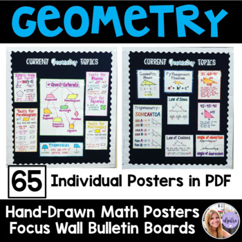 Preview of Geometry Bulletin Board Posters for a Focus Wall - Hand-Drawn