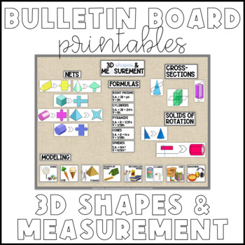 Preview of Geometry Bulletin Board Printables: 3D Shapes and Measurement