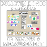 Geometry Bulletin Board Printables: 3D Shapes and Measurement