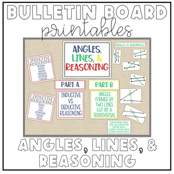 Preview of Geometry Bulletin Board Printables: Angles, Lines, & Reasoning